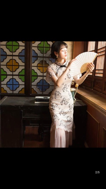 [hàng oder 7 ngày ] sườn. Xám thêu ren vintage | BigBuy360 - bigbuy360.vn