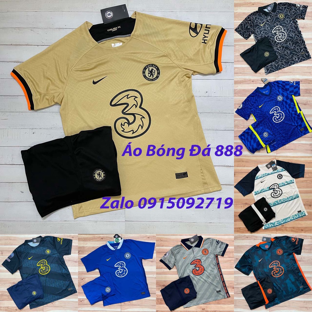 Áo Bóng Đá, Áo Đá Banh CLB Chelsea 2022 - Chuẩn Mẫu Thi Đấu - Vải Polyester Gai Thái