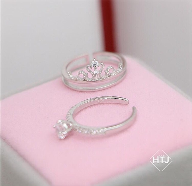 NHẪN NỮ BẠC TA - NHẪN NỮ VƯƠNG MIỆN 2 IN 1