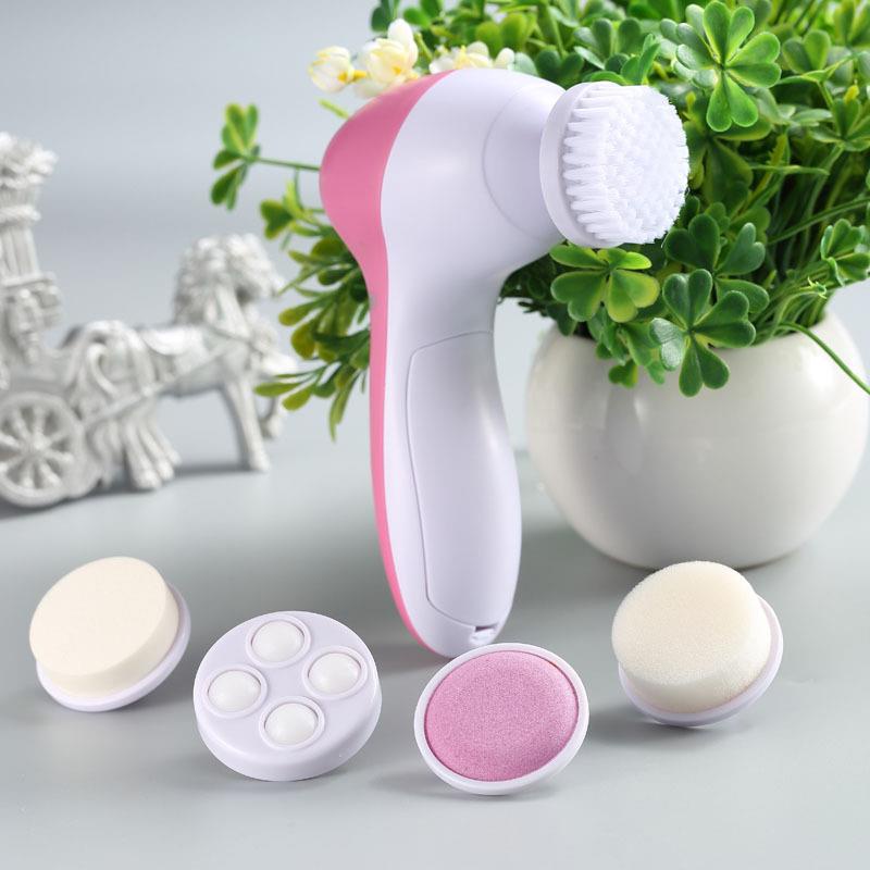 ✔️ Máy Rửa Mặt, Máy Massage Mặt Cầm Tay 5 Trong 1 Cao Cấp Chăm Sóc Da Tuyệt Đối, Hết Bã Nhờn, Sạch Lỗ Chân Lông [BH 1-1]