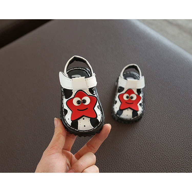 sandal bé trai size 15-19 sao cười kèn chít