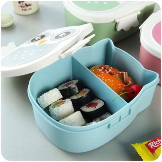 Hộp đựng thức ăn chia 2 ngăn cho bé có nắp đậy