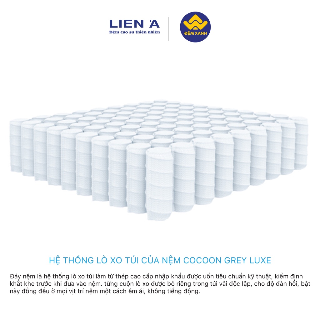 Đệm lò xo túi Liên Á Cocoon Grey Luxe