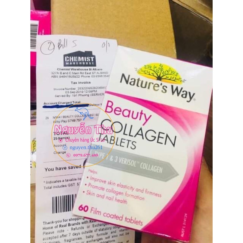 Collagen Của Nature’s Way 60 Viên - Đẹp Da, Tóc hàng Chemist Úc