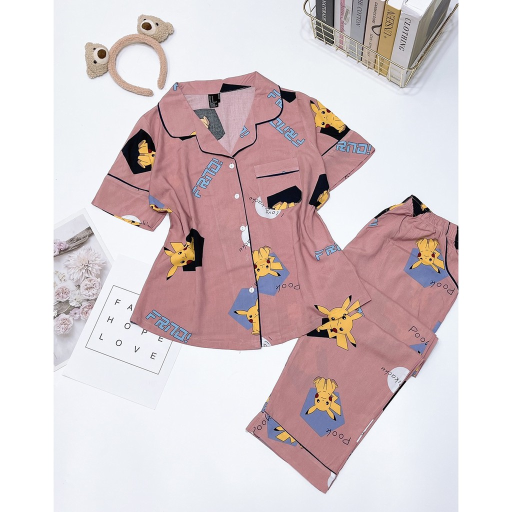 Bộ Pijama Tay Ngắn Quần Dài chất tole lanh VNXK