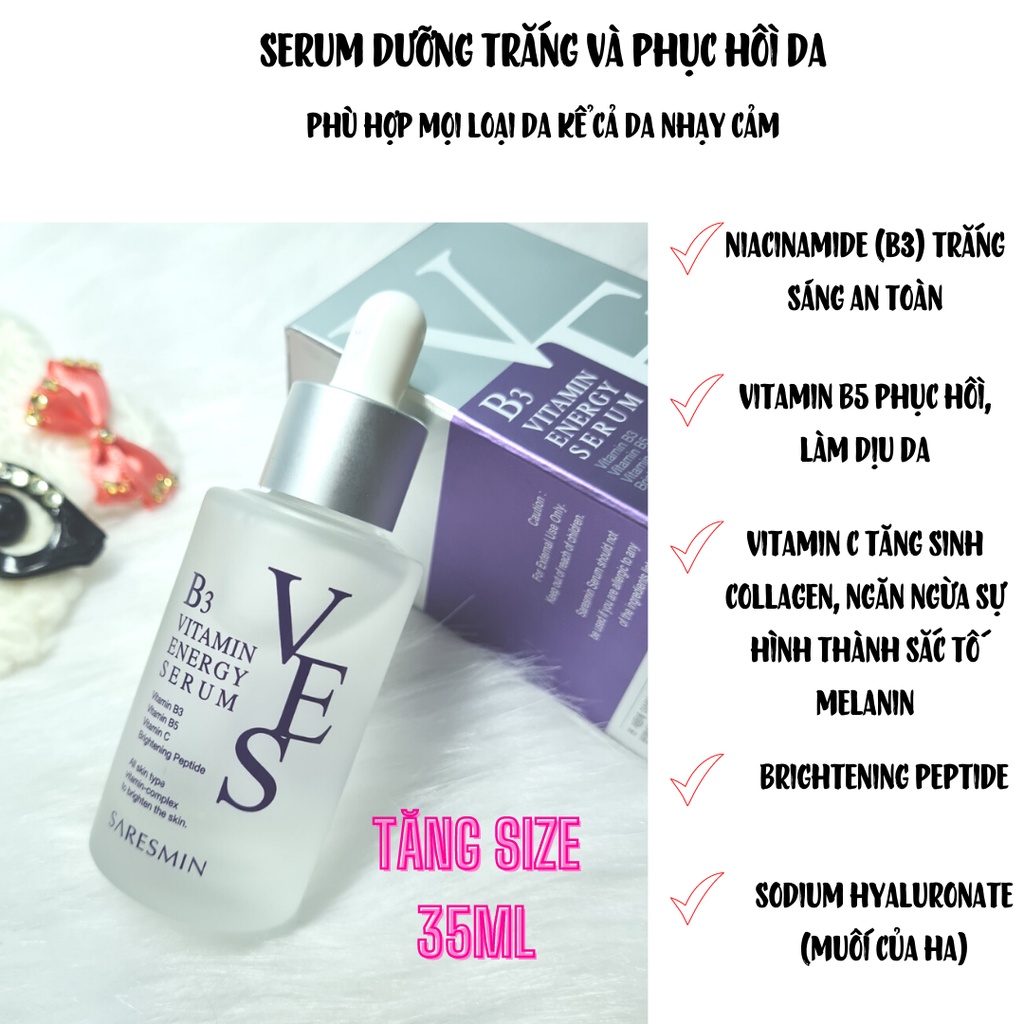 Serum VES dưỡng trắng và phục hồi da ISOV B3 vitamin energy serum 35ml Hàn Quốc