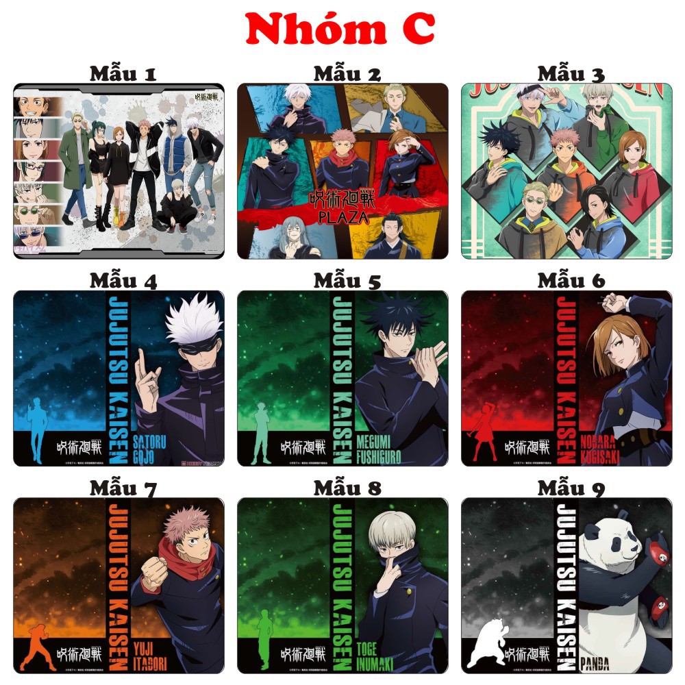 &lt;27 mẫu&gt;Lót chuột máy tính Anime Jujutsu kaisen kích cỡ bàn di chuột lớn 20x24cm chất liệu mouse pad cao su