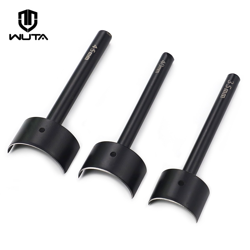Bộ dụng cụ máy cắt góc khâu đục lỗ bằng thép bán nguyệt 15-45mm làm đồ da túi ví thắt lưng tròn thủ công