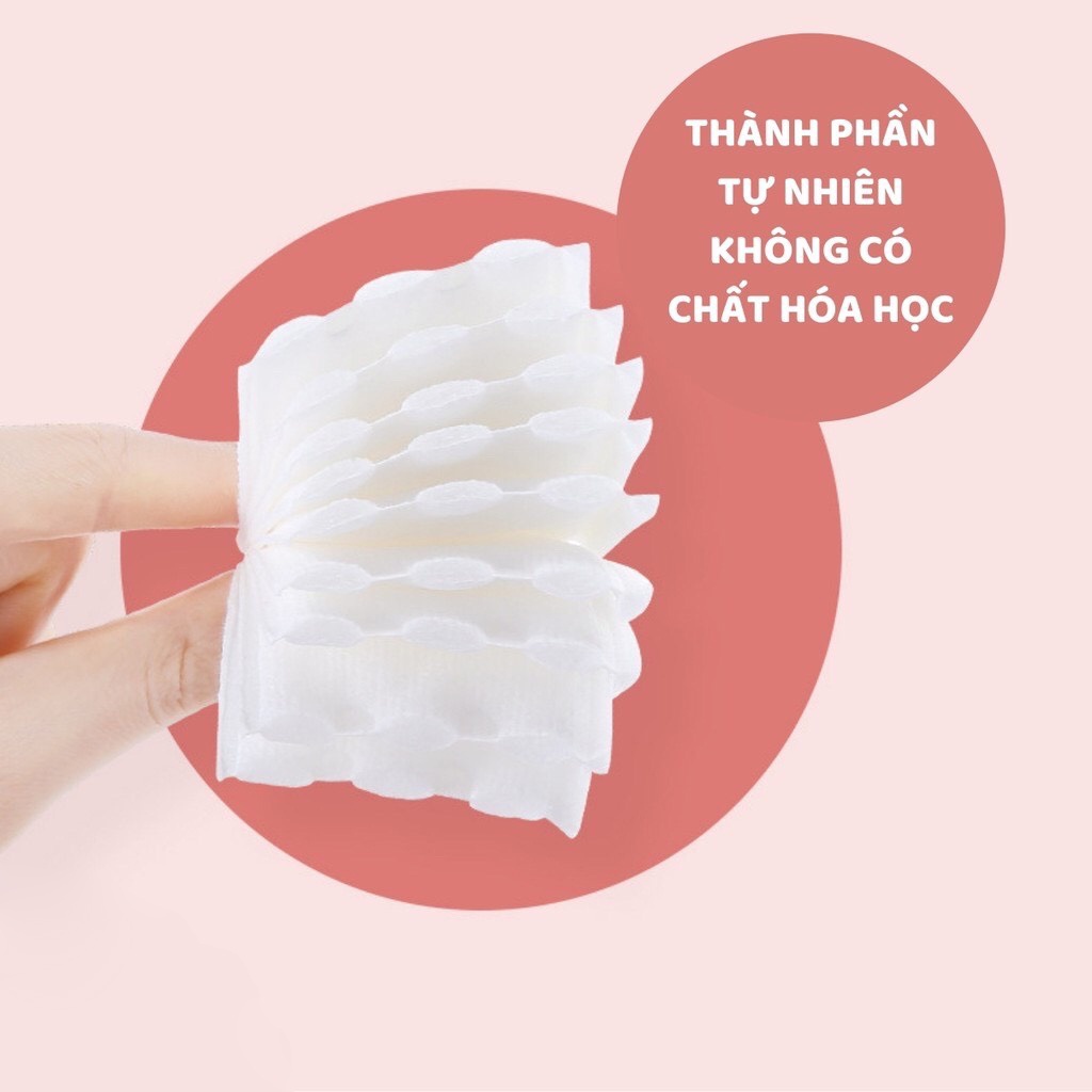 Bông tẩy trang Natural Cotton Pads 222 miếng 3 lớp dày dặn đàn hồi, mẫu mới