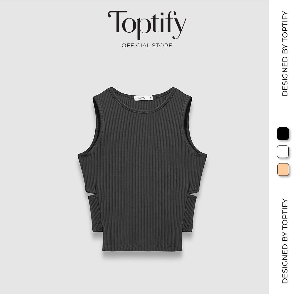 Áo croptop nữ sát nách body TOPTIFY vạt Sole khoét lưng kiểu Kamelia Cut Out Top AC62