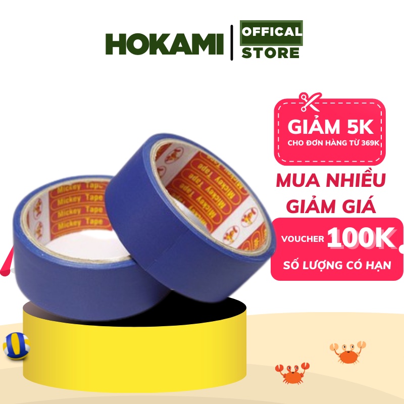 Băng dính xi xanh - dán gáy - dày đại cao cấp 3,5cm - 5cm - 7cm - HOKAMI STORE