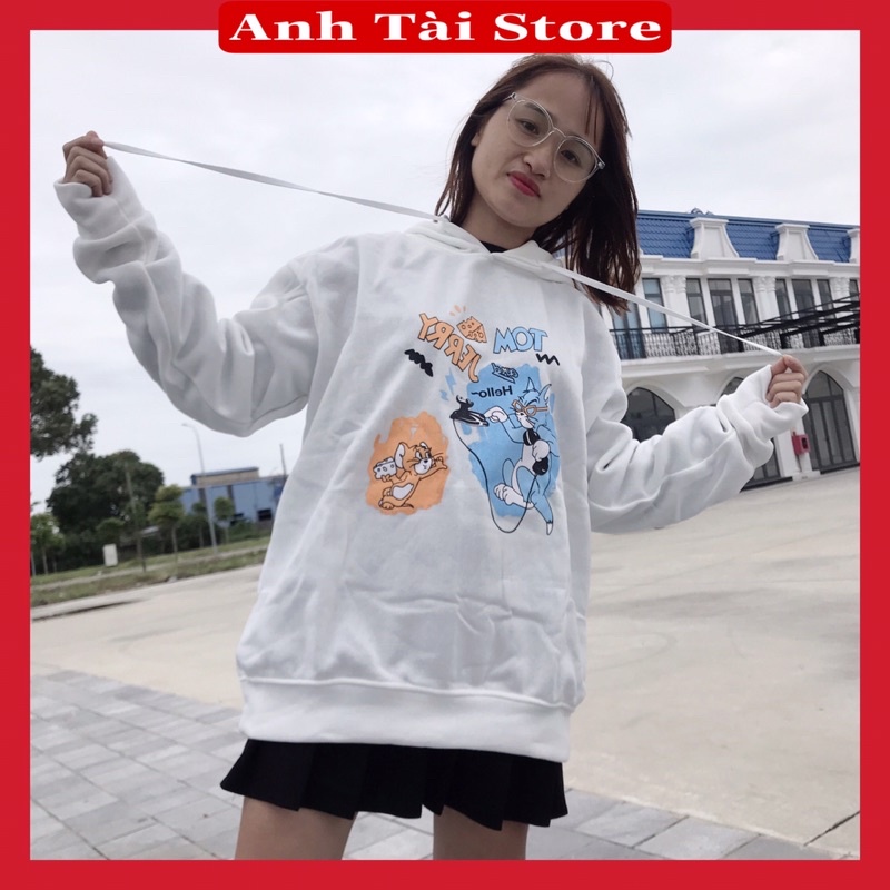 Áo nỉ hoodie nam nữ in hình mèo tom and jerly fom unisex oversize đến 67kg có nũ  phong cách Hàn Quốc TA 443 | BigBuy360 - bigbuy360.vn