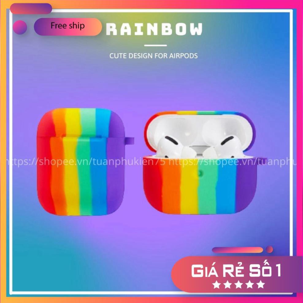 Airpods Case ⚡Freeship ⚡ Model Lovely  Rainbow -  Cho Tai Nghe Không Dây 1/ 2/ i12/ Pro