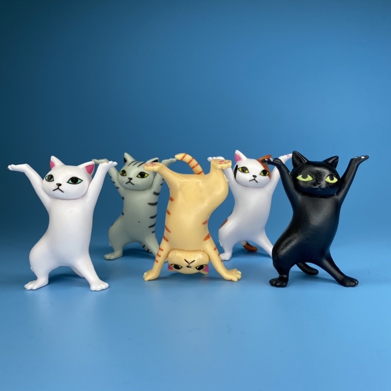 [ Tặng thêm 1 mèo ] Mô hình mèo mini,Tượng Mèo Con Tạo Kiểu Dáng Trang Trí Đáng Yêu (Set 5 mèo)