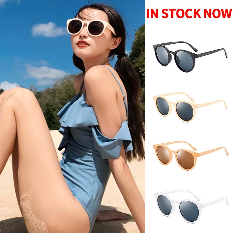 Kính Râm Gọng Tròn Nhiều Màu Tuỳ Chọn Chống Tia Uv400 Thời Trang Hàn Quốc Cho Nam Nữ