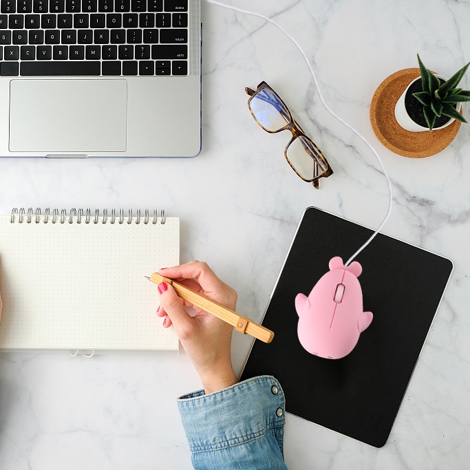 Chuột hoạt hình Cá heo Chuột có dây  Mini /Chuột máy tính hình cá voi mini dễ thương 1200DPI /Chuột hoạt hình Cá heo