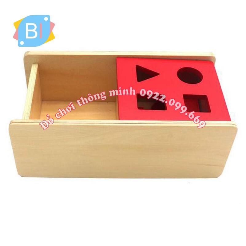 Giáo cụ Montessori - Hộp thả hình đỏ - 4 hình cơ bản