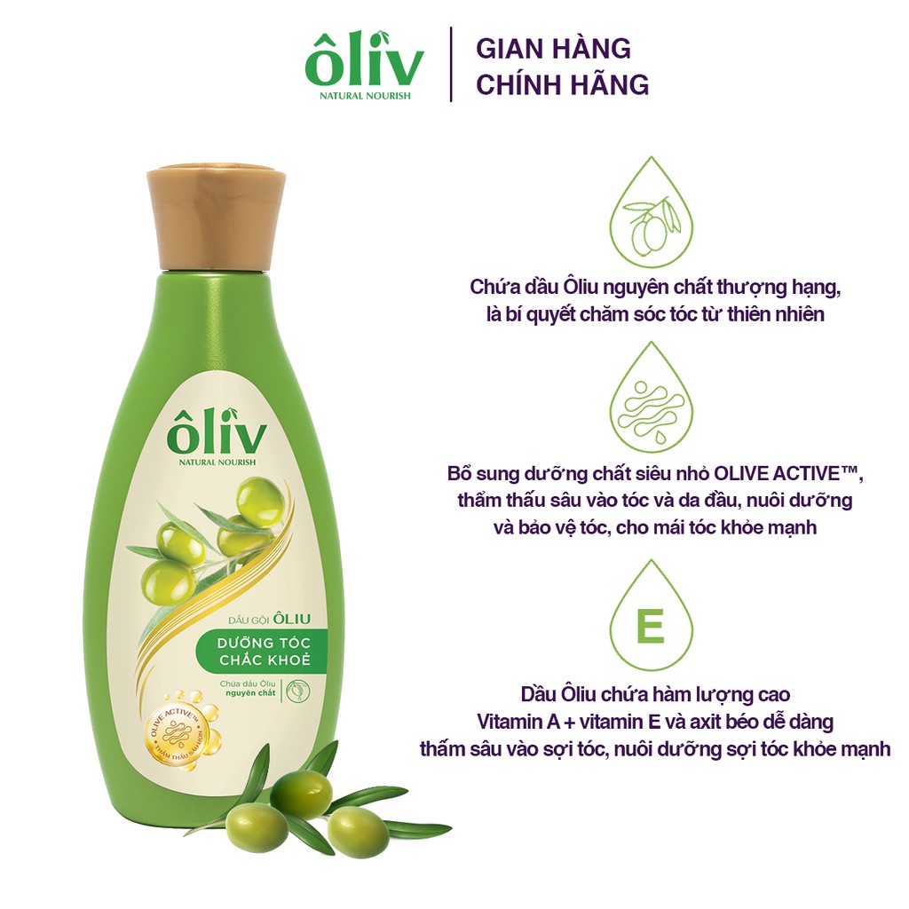 Combo Dầu gội và Dầu xả Ôliv dưỡng tóc chắc khỏe 250ml/chai