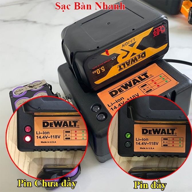 Máy khoan pin Dewalt 118V - Không chổi than - Pin khủng 10 cell - Tặng bộ 29 phụ kiện