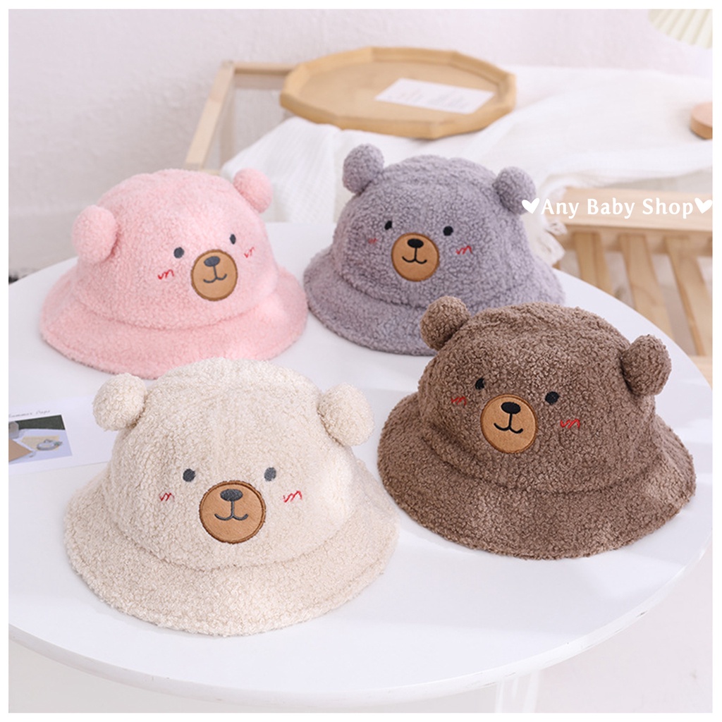 Mũ nón Bucket lông rộng vành thời trang cho bé trai và bé gái hình gấu nhiều màu siêu cute    ❣❣