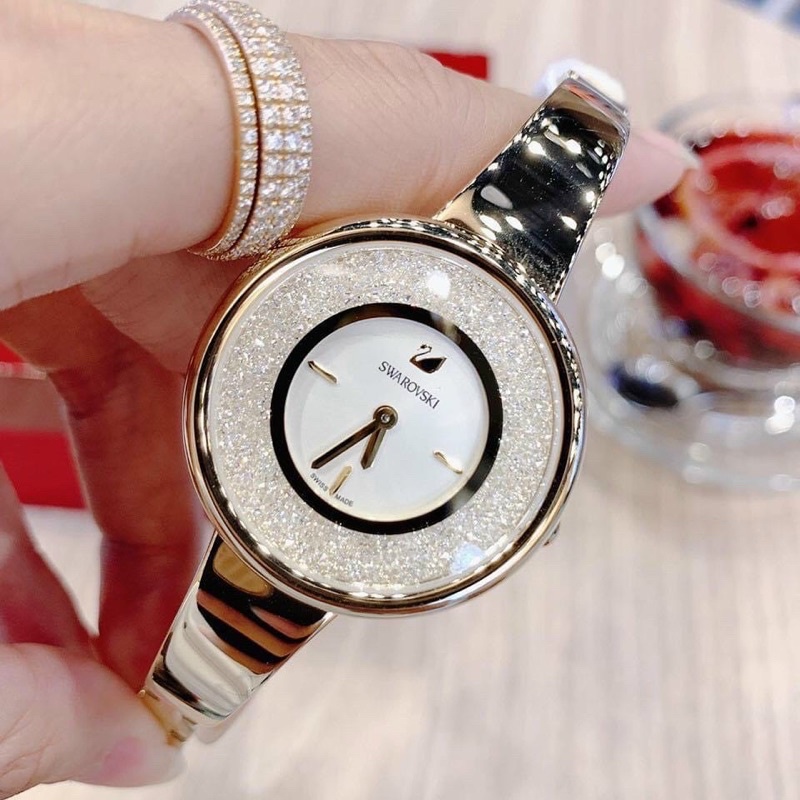 Đồng hồ Nữ Swarovski Crystalline Pure Case 34mm, Chống Nước 50m