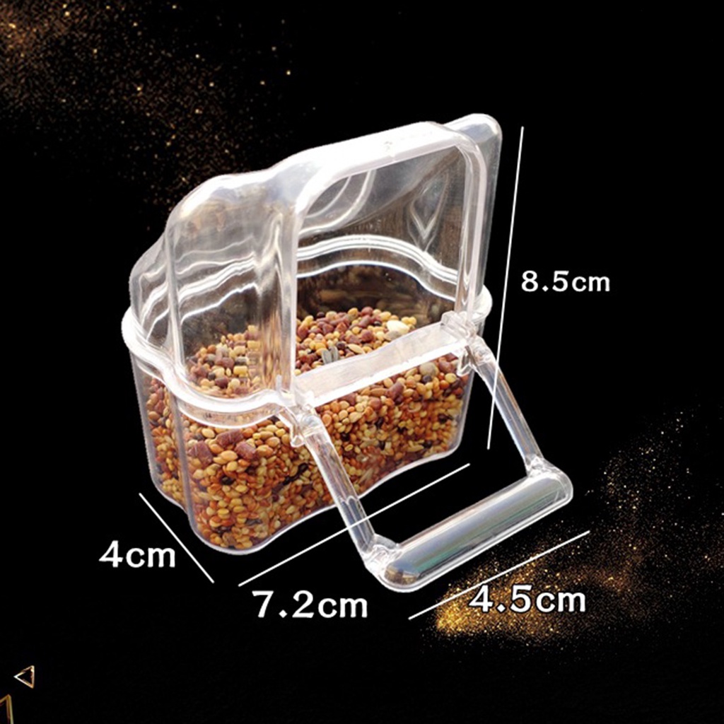 Set 2 Bát Đựng Nước Uống Trong Suốt Dành Cho Chim Vẹt