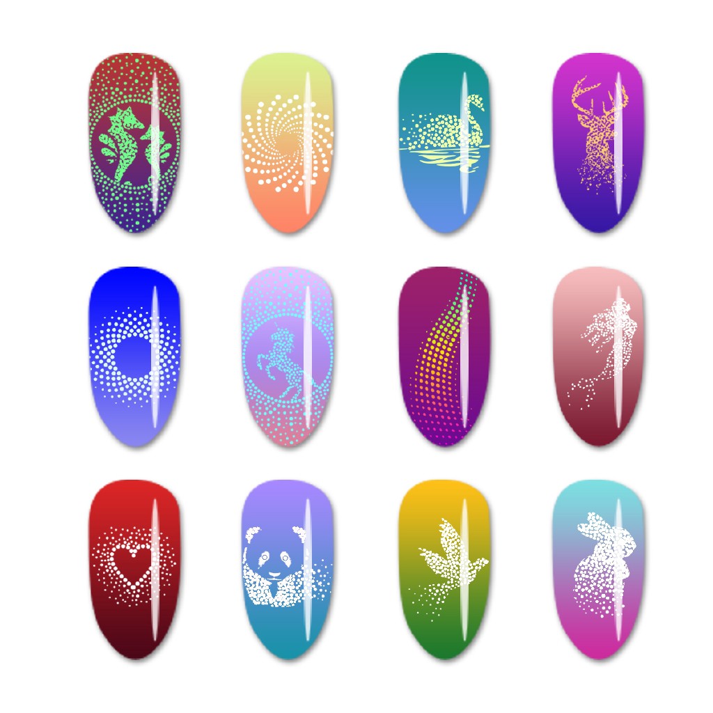 [Hàng mới về] Tấm khuôn dập họa tiết trang trí móng tay nhiều họa tiết đẹp mắt