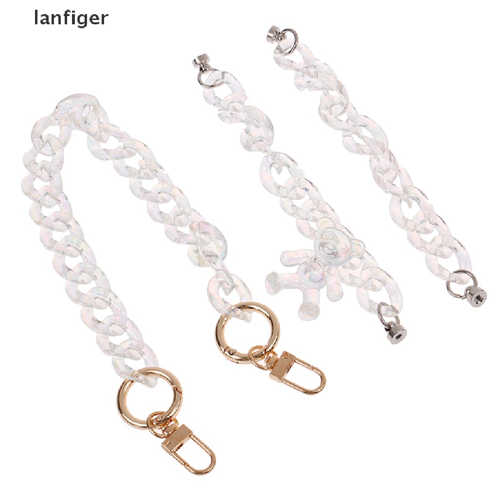 1 Dây Xích Acrylic Trong Suốt Hình Gấu Nhỏ Tự Trang Trí Ốp Điện Thoại