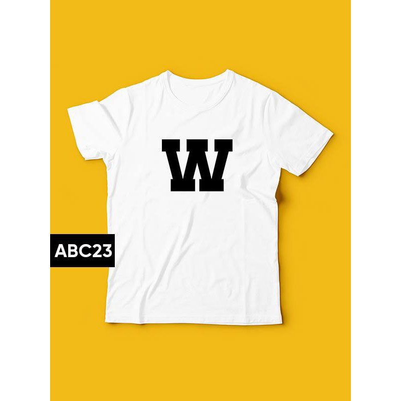 Áo thun nữ đẹp form rộng Hàn Quốc in bảng chữ cái chữ W ( Trắng )