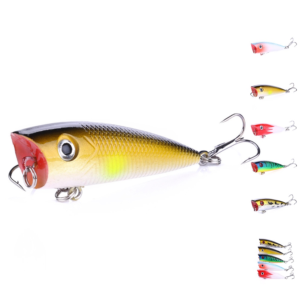 [Global] 1pcs/5pcs Outdoor Fishing Simulation Bait Wobblers Popper Fish Lure Lifelike Hard Crankbaits