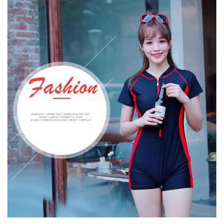 Đồ bơi bikini liền thân tay ngắn cá tính_75