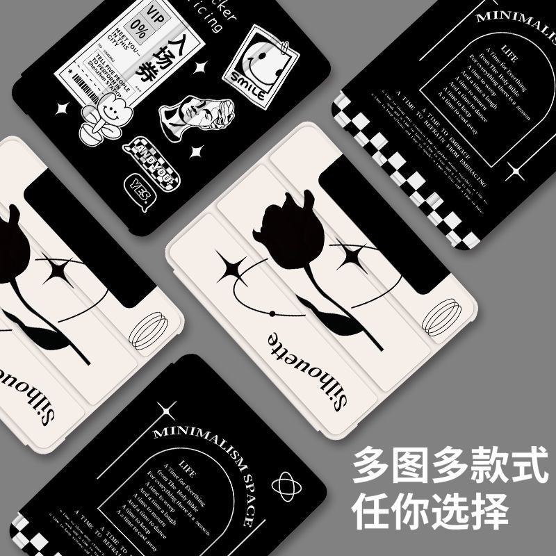 Ốp Máy Tính Bảng Gập Ba Khúc Có Khe Đựng Bút Cho Ipad Air 5 5 / 6 / 7 / 8 / 9th Gen Mini4 / 5 / 6 Air1 / 2 / 3 / 4 / 5 Pro 10.5 '' 11 '' 12.9 '' 2018 2020 2021