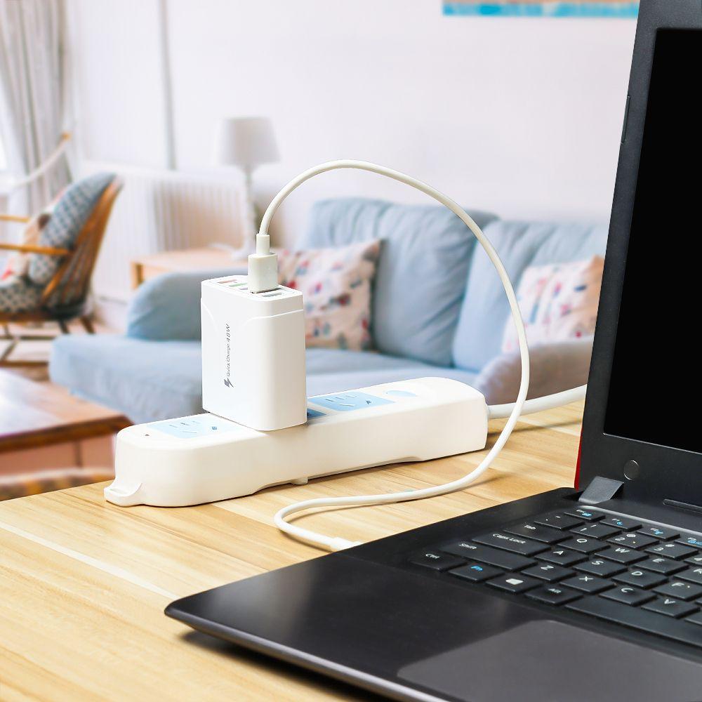 Cục Sạc Nhanh Bằng Nhựa PD 5 Cổng Usb