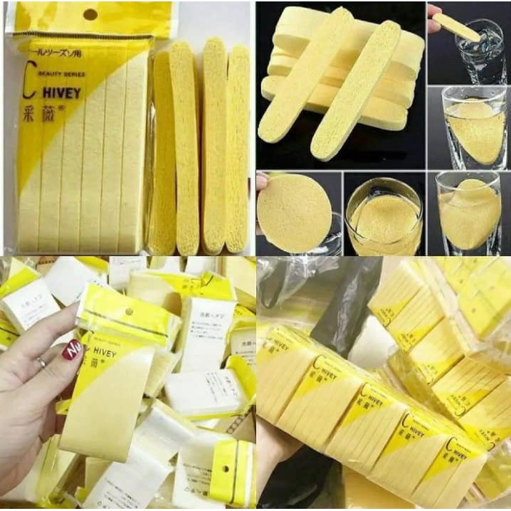 Bông nở rửa mặt Chivey Nhật Bản gói 12 miếng | BigBuy360 - bigbuy360.vn