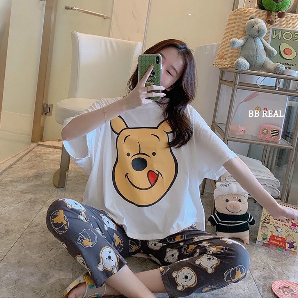 Đồ Bộ Mặc ở Nhà Bộ Đồ Ngủ Nữ Quần Dài Pijama Thun Lạnh Đẹp [CODE 45-48] Freesize Từ 45-55Kg - BB REAL | BigBuy360 - bigbuy360.vn