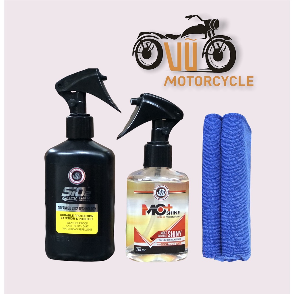 MEGACOOLS ( MO SHINE + SIO2 SLICK WAX) Dưỡng bóng đồ sơn và đồ nhám xe máy, xe hơi.