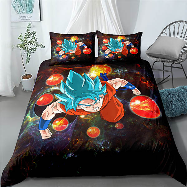 Bộ Ga Giường 3 Trong 1 In Hình Dragon Ball Dễ Thương