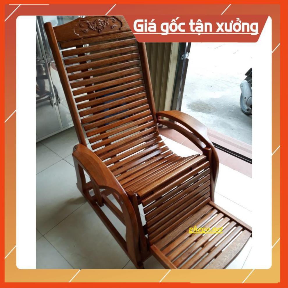 [Khuyến Mãi Sốc] Ghế lười gỗ, ghế gỗ thư giãn gỗ sồi đánh vecly màu vàng nhạt cao cấp