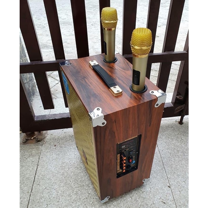 Loa karaoke bluetooth hát hay giá rẻ, loa di động bluetooth kèm micro không dây chống hú hát bao phê