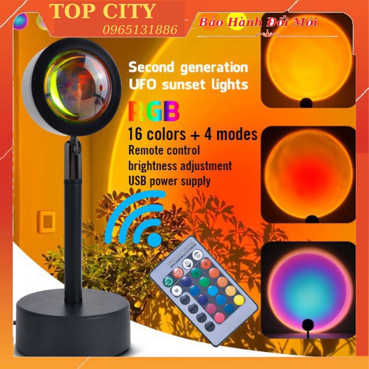 Đèn Hoàng Hôn Chuyển Được 4 Màu -  Đèn Cầu Vồng Chiều cao 27cm, dây USB dài 1.2m, quay 180 độ