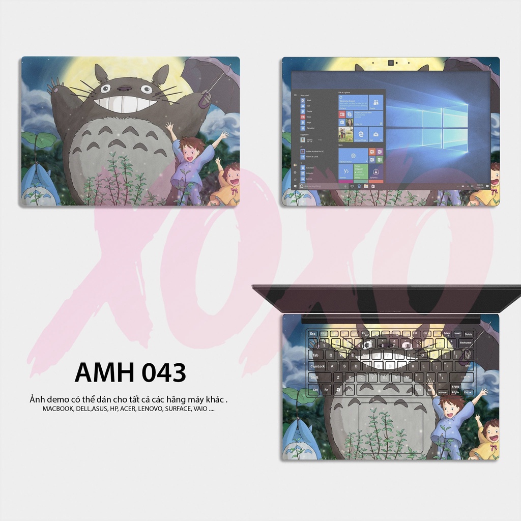 Miếng Dán Skin Laptop Mẫu Totoro  - Decal Dán có cho Dell, Hp, Asus, Lenovo, Acer, MSI, Surface,Vaio