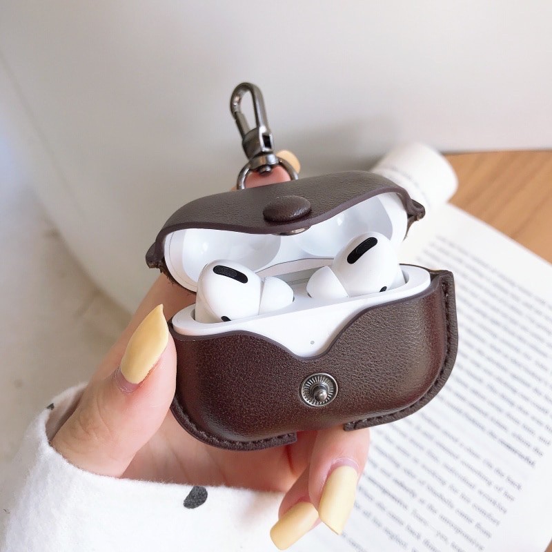 🌟 🌟Bao da bọc ốp tai nghe Airpod 1, 2, i11, i12, 3 Pro 2022 cài khuy bấm đẹp sang trọng  Nhiều Màu Tặng Kèm Móc Treo