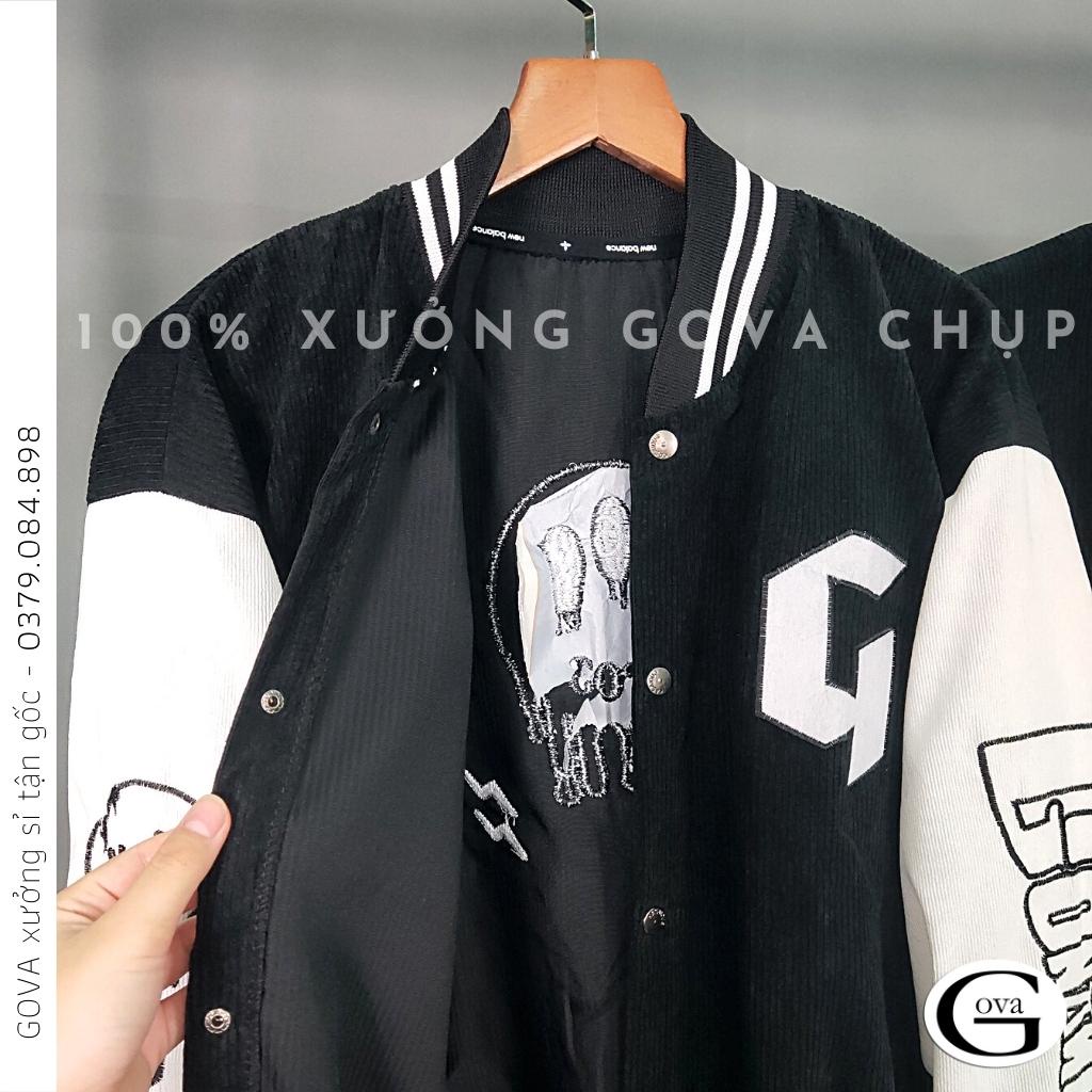 Áo Khoác Nhung Gân Tăm GONZ BROS Form Rộng Ulzzang, Áo Khoác Nhung Nam Nữ Cực Đẹp GOVA