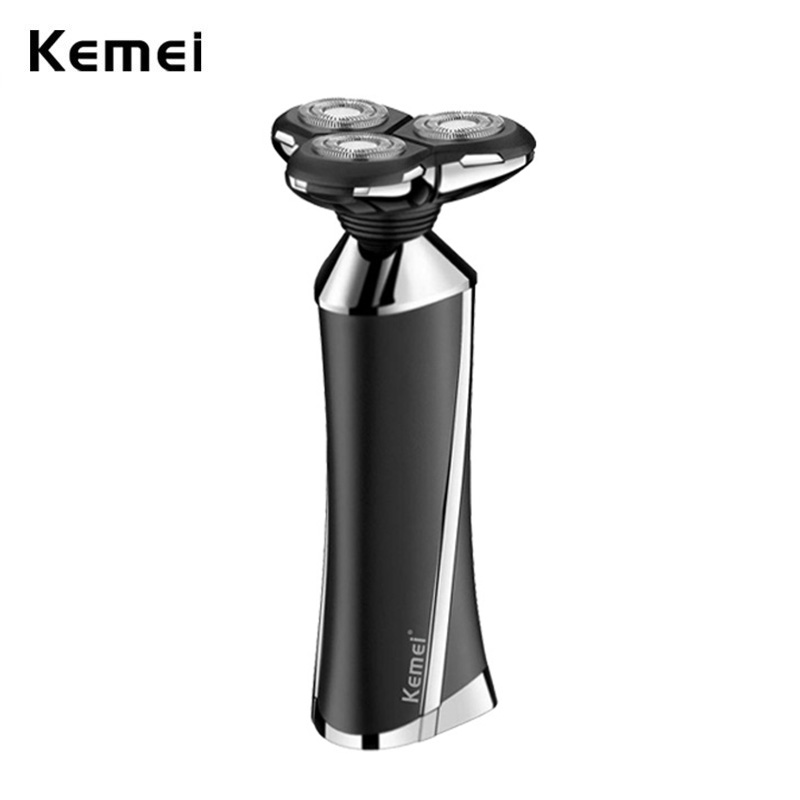 Máy Cạo Râu Kemei Dạng Nổi 3D Công Dụng Kép Ướt Và Khô Sạc Được Có Công Tắc Cảm Ứng Cho Nam