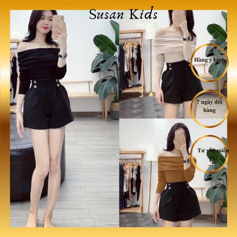 Áo pull tăm trễ vai ba màu cho nữ