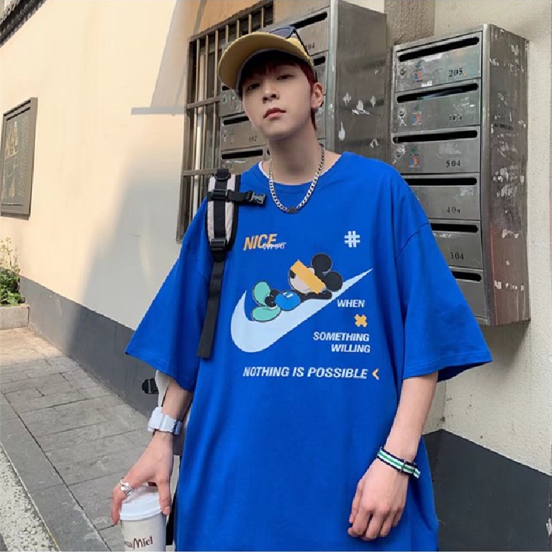 Áo Thun Tay Ngắn Dáng Rộng In Chữ Cỡ Lớn Thoải Mái Thời Trang Mùa Hè Cho Nam Và Nữ M-5XL