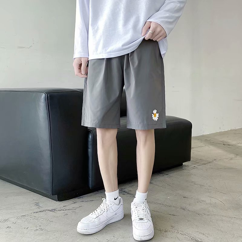 Quần Short Đi Biển Ống Suông Rộng In Hình Hoa Cúc Cá Tính Cho Nam