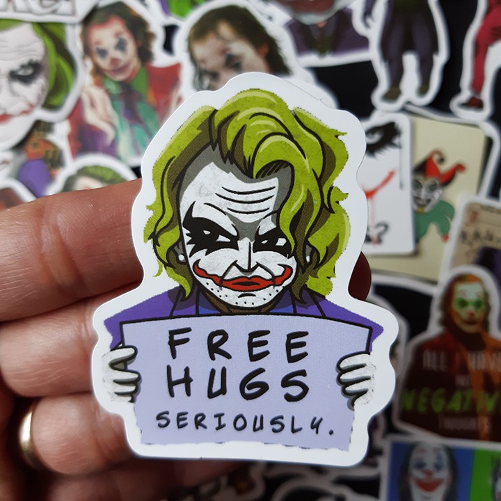 Bộ Sticker dán cao cấp chủ đề JOKER - Dùng dán Xe, dán mũ bảo hiểm, dán Laptop...