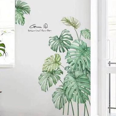 Tranh decal dán tường TRANH LÁ CÂY GREEN trang trí nhà cửa- Decal dán tường