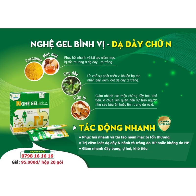 Nghệ Gel Bình Vị Nano.Hộp 30 gói